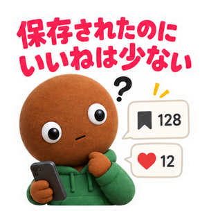 保存されたのに いいねは少ない
